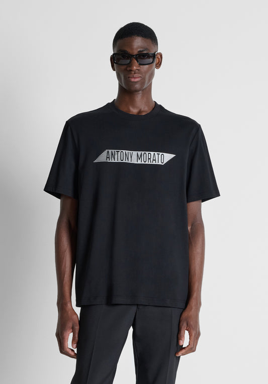 Antony Morato Cotton Graphic Print Black T-Shirt