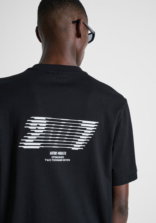 Antony Morato Cotton Graphic Print Black T-Shirt