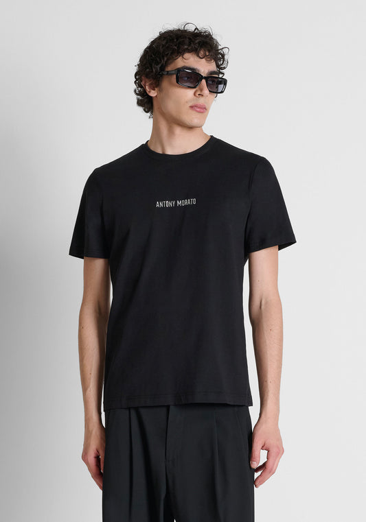 Antony Morato Cotton Graphic Print Black T-Shirt