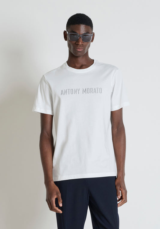 Antony Morato Cotton Logo Print White T-Shirt