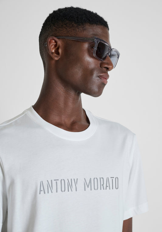 Antony Morato Cotton Logo Print White T-Shirt