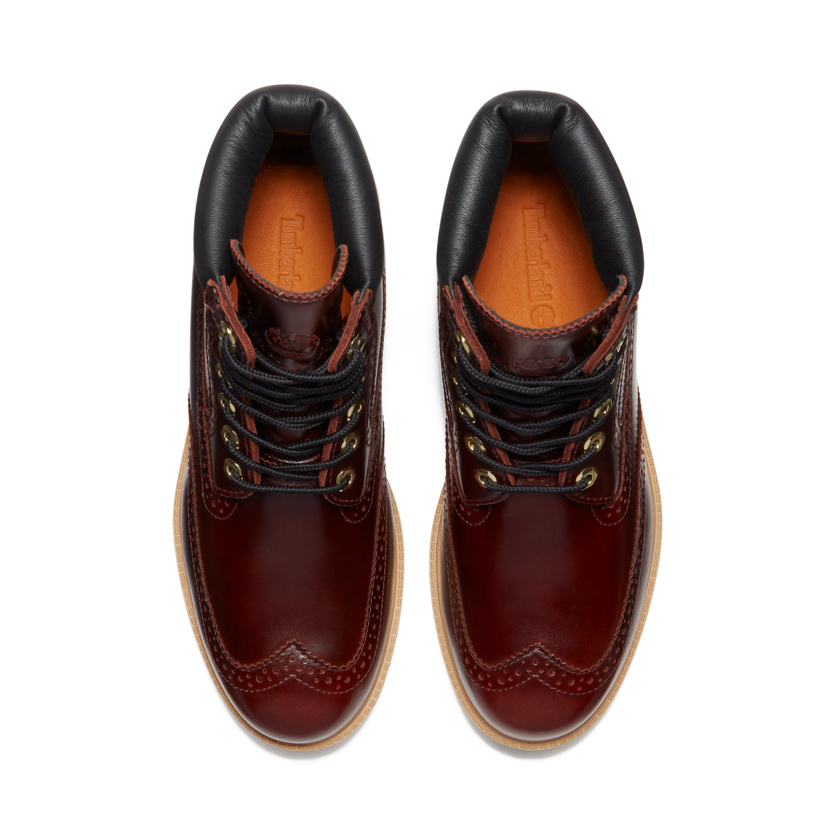 Timberland Premium 6-Inch Lace-Up Burgundy Brogue Waterproof Boots