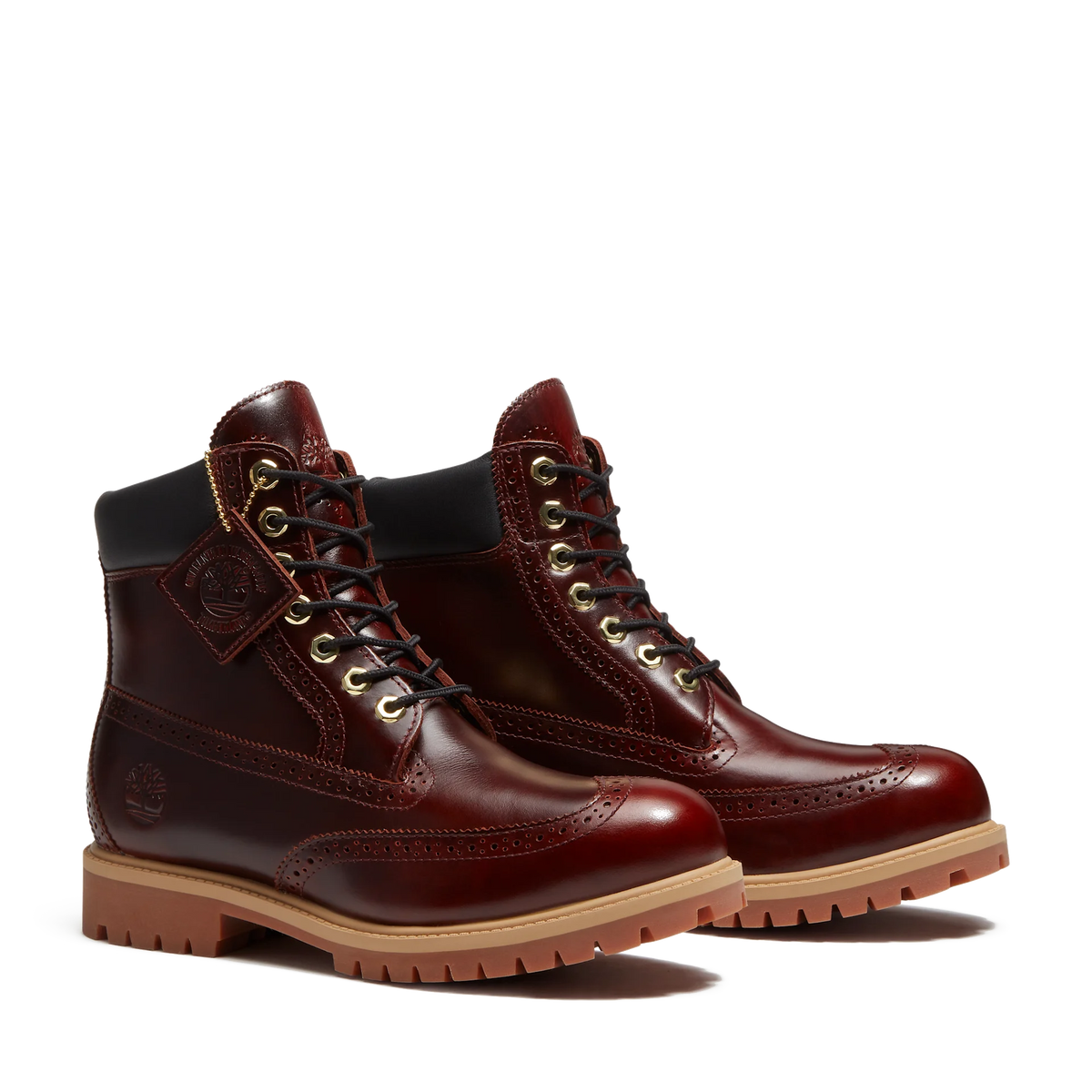 Timberland Premium 6-Inch Lace-Up Burgundy Brogue Waterproof Boots
