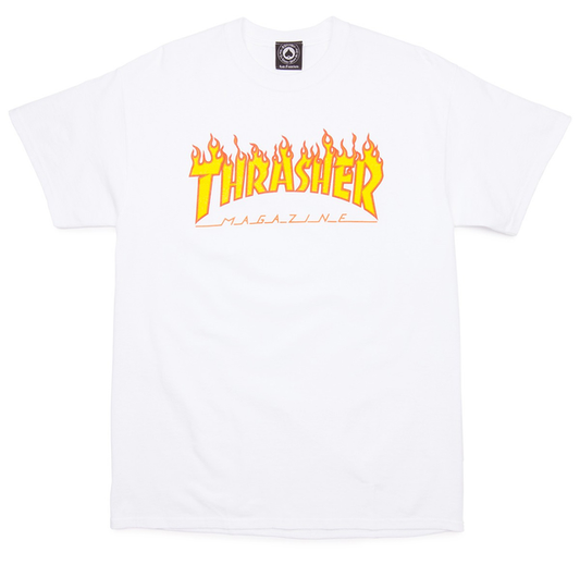 THRASHER Flame White T-Shirt