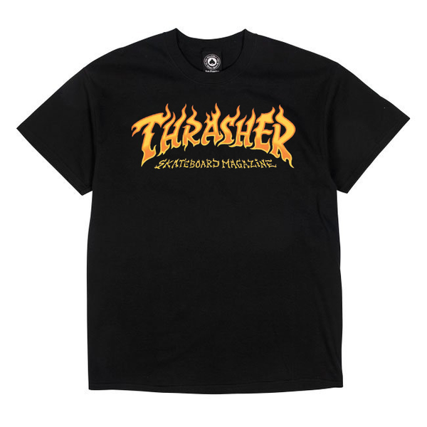 THRASHER Fire Logo Black T-Shirt