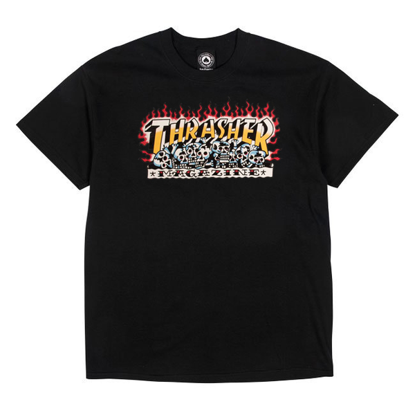 THRASHER Krak Skulls Black T-Shirt