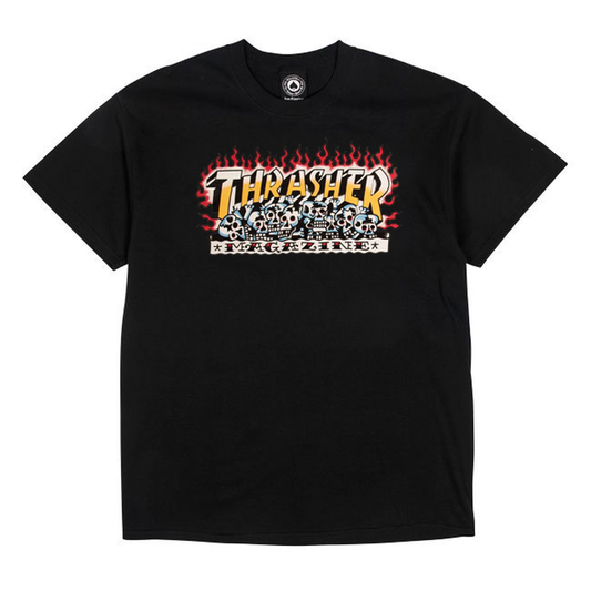 THRASHER Krak Skulls Black T-Shirt