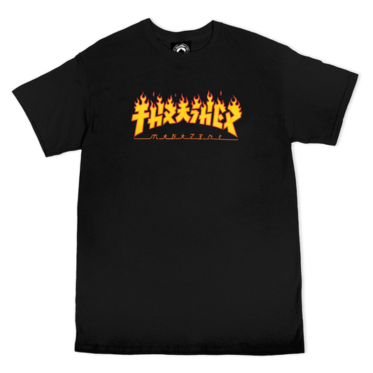 THRASHER Godzilla Flame Black T-Shirt