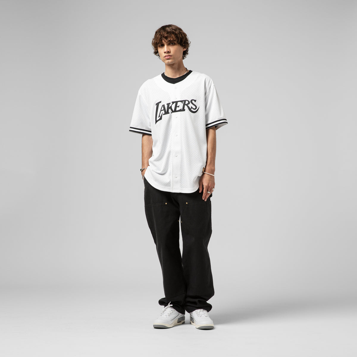 Mitchell & Ness NBA Monochrome Mesh Los Angeles Lakers Top