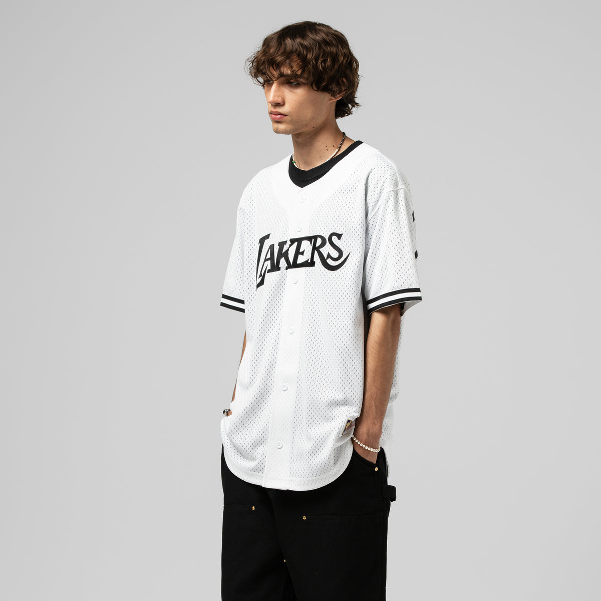 Mitchell & Ness NBA Monochrome Mesh Los Angeles Lakers Top
