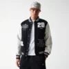 New Era Ne Patch Varsity Black Jacket