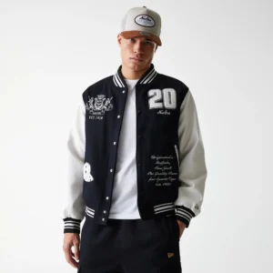 New Era Ne Patch Varsity Black Jacket